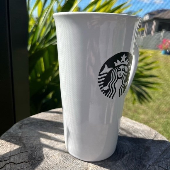 Starbucks 16 oz Ceramic Travel Coffee Mug W/Black Logo 16oz - Picture 4 of 8